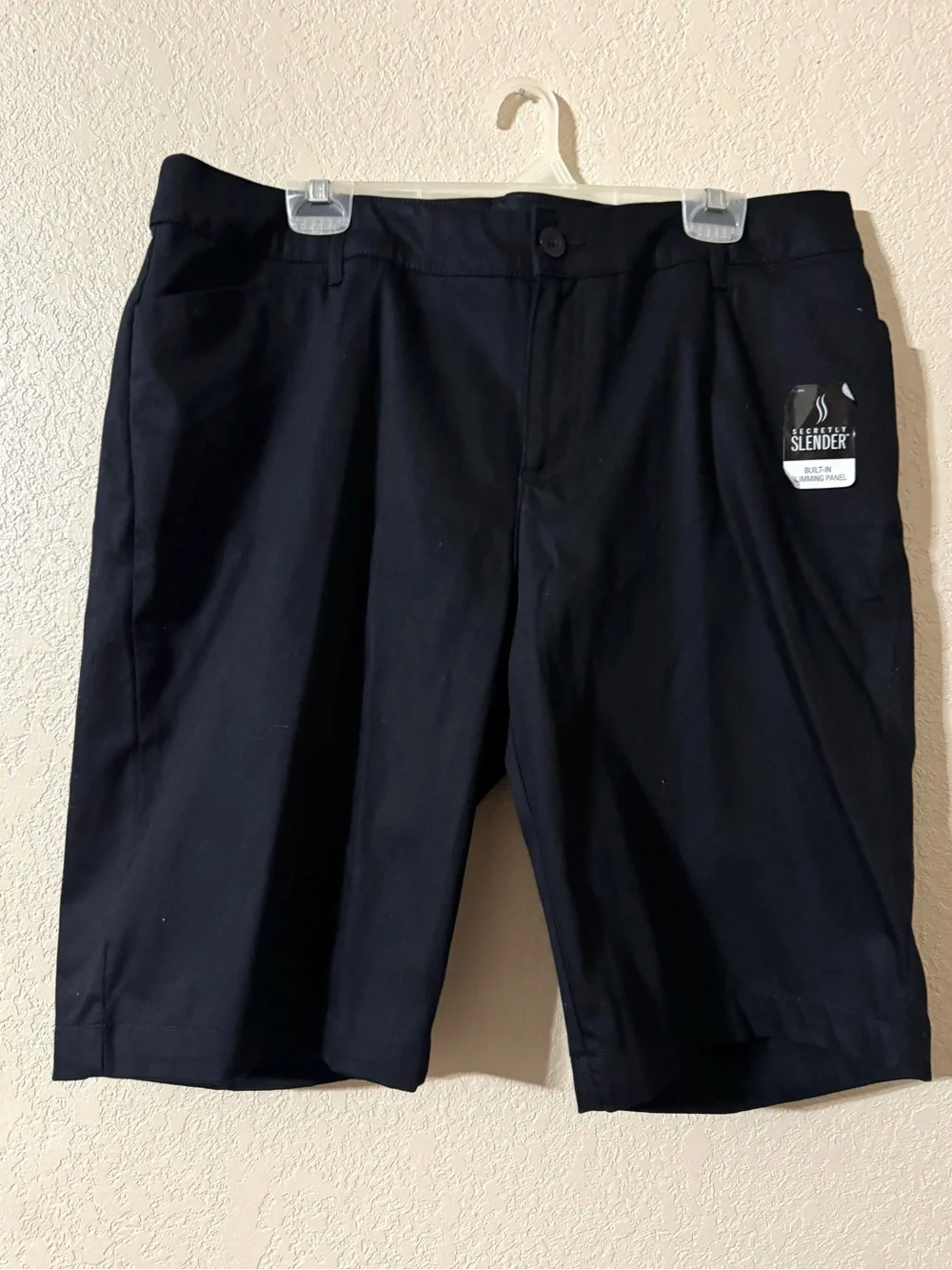 Womens Black Slender Fit Bermuda Shorts